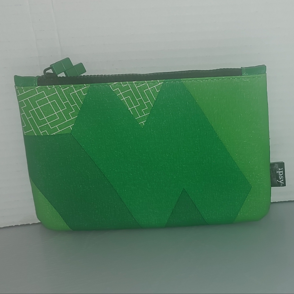 Green Ipsy Tetris Geometric Pattern Pouch